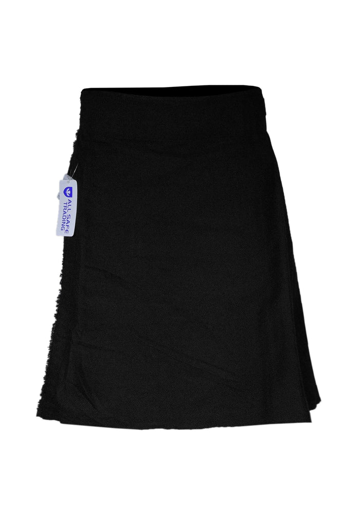 Authentic Scottish Men's Tartan Kilts - Highland Light Weight Value Kilt Embrace Your Heritage with Comfort Plain Black Tartan Kilt All Safe International