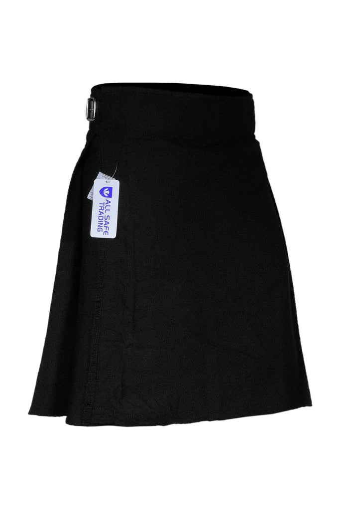 Authentic Scottish Men's Tartan Kilts - Highland Light Weight Value Kilt Embrace Your Heritage with Comfort Plain Black Tartan Kilt All Safe International