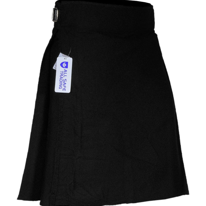Authentic Scottish Men's Tartan Kilts - Highland Light Weight Value Kilt Embrace Your Heritage with Comfort Plain Black Tartan Kilt All Safe International
