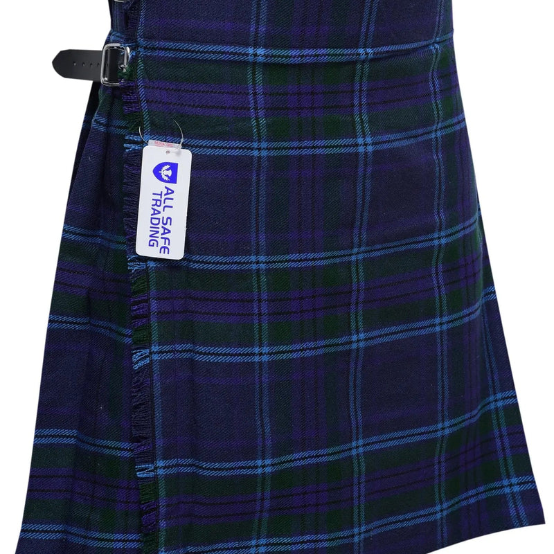 Men's 5 Yard Scottish Tartan Kilt, Highland Wedding Kilt, Spirit of Scotland Tartan Kilt All Safe International