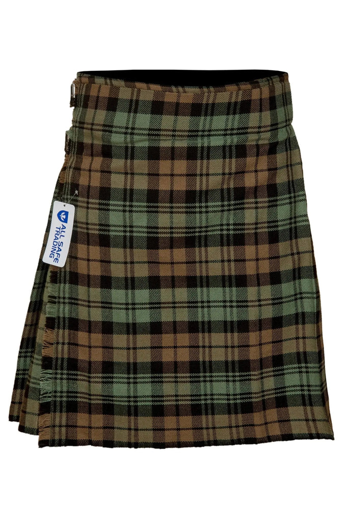 Men's 5 Yard Scottish Tartan Kilt, Highland Wedding Kilt, Black Watch Weathered Tartan Kilt All Safe International