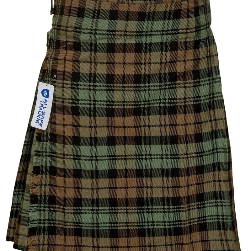 Men's 5 Yard Scottish Tartan Kilt, Highland Wedding Kilt, Black Watch Weathered Tartan Kilt All Safe International