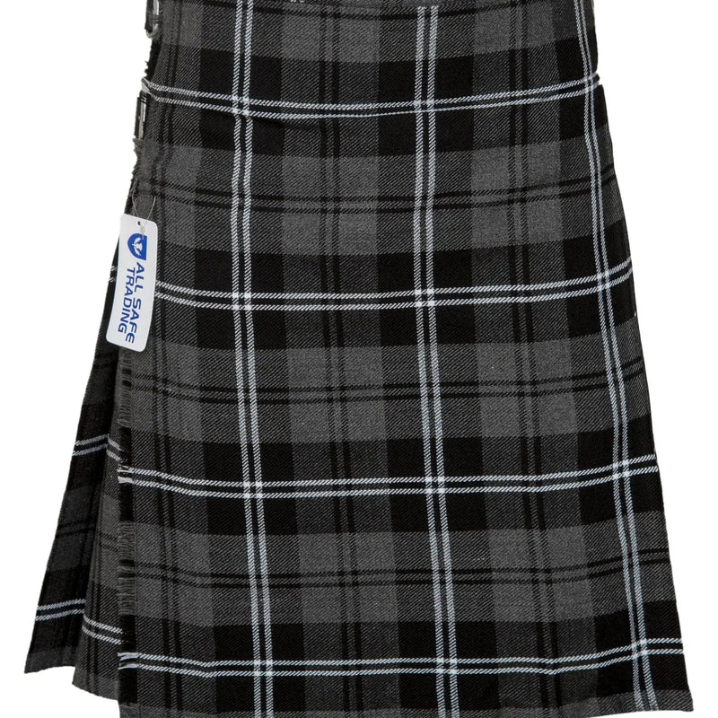 Men's 5 Yard Scottish Tartan Kilt, Highland Wedding Kilt, Granite Tartan Kilt All Safe International
