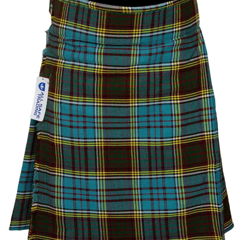 Men's 5 Yard Scottish Tartan Kilt, Highland Wedding Kilt, Anderson Tartan Kilt All Safe International