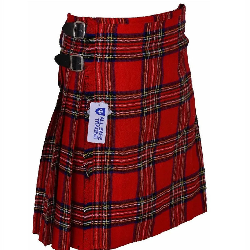 Scottish Traditional Tartan Kilt for Kids, Boys and Girls Toddler Kilts with Ease of Size - Royal Stewart Tartan All Safe International