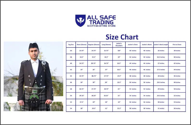 Prince Charlie Kilt Jacket – Timeless Scottish Elegance with Classic Design & Premium Quality of Our Kilt Jacket for Prestigious Formal and Scottish Costume Men for Occasions All Safe International