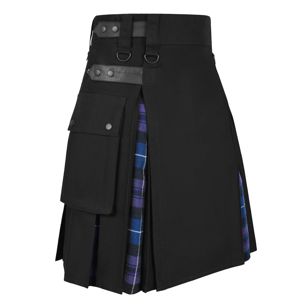 Men's Pride of Scotland Tartan Hybrid Kilt with Cargo Pockets, Utility Kilt All Safe International