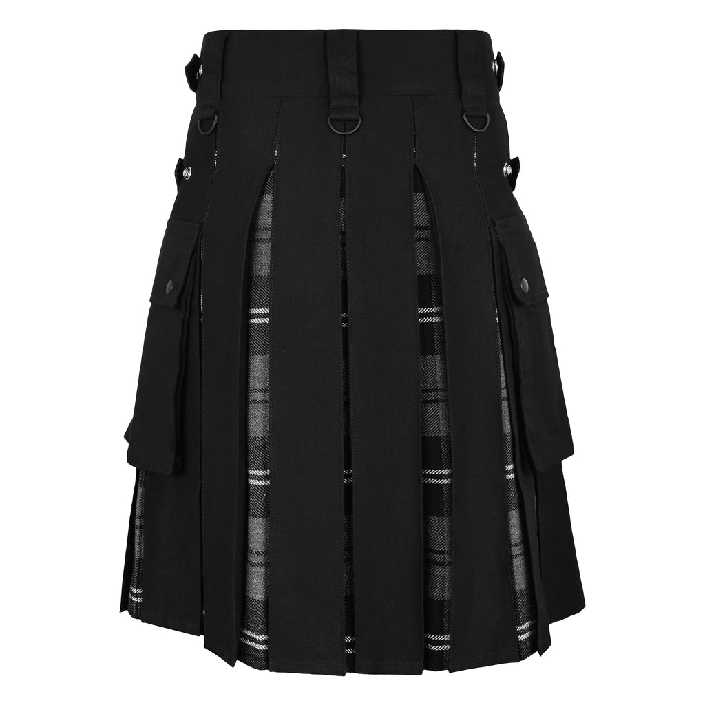 Men's Granite Tartan Hybrid Kilt with Cargo Pockets, Utility Kilt All Safe International