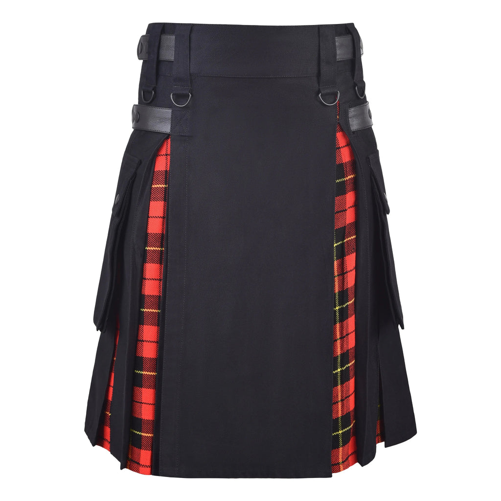 Men's Wallace Tartan Hybrid Kilt with Cargo Pockets, Utility Kilt All Safe International