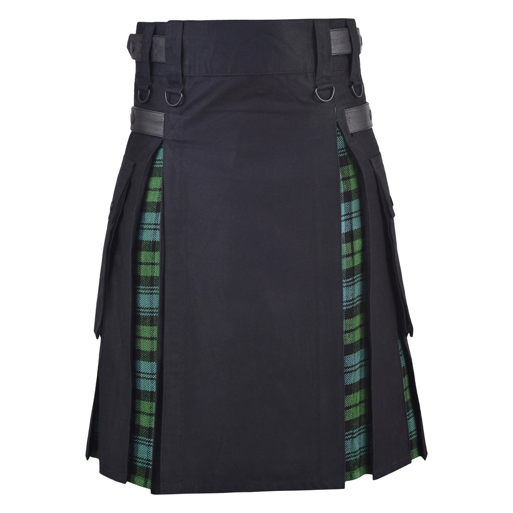 Men's Campbell Ancient Tartan Hybrid Kilt with Cargo Pockets, Utility Kilt All Safe International