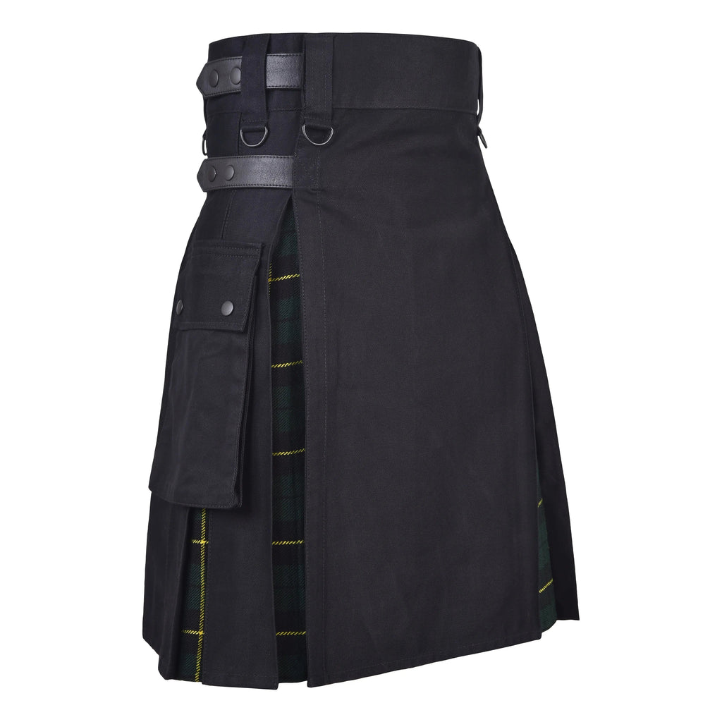 Men's Wallace Hunting Tartan Hybrid Kilt with Cargo Pockets, Utility Kilt All Safe International