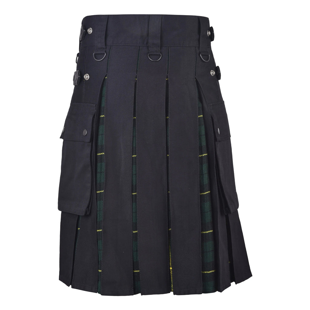 Men's Wallace Hunting Tartan Hybrid Kilt with Cargo Pockets, Utility Kilt All Safe International
