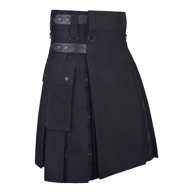 Men's Gunn Tartan Hybrid Kilt with Cargo Pockets, Utility Kilt All Safe International