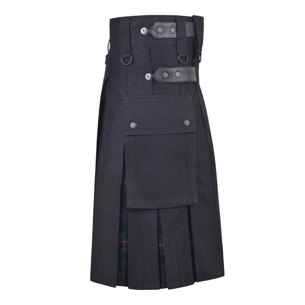 Men's Gunn Tartan Hybrid Kilt with Cargo Pockets, Utility Kilt All Safe International