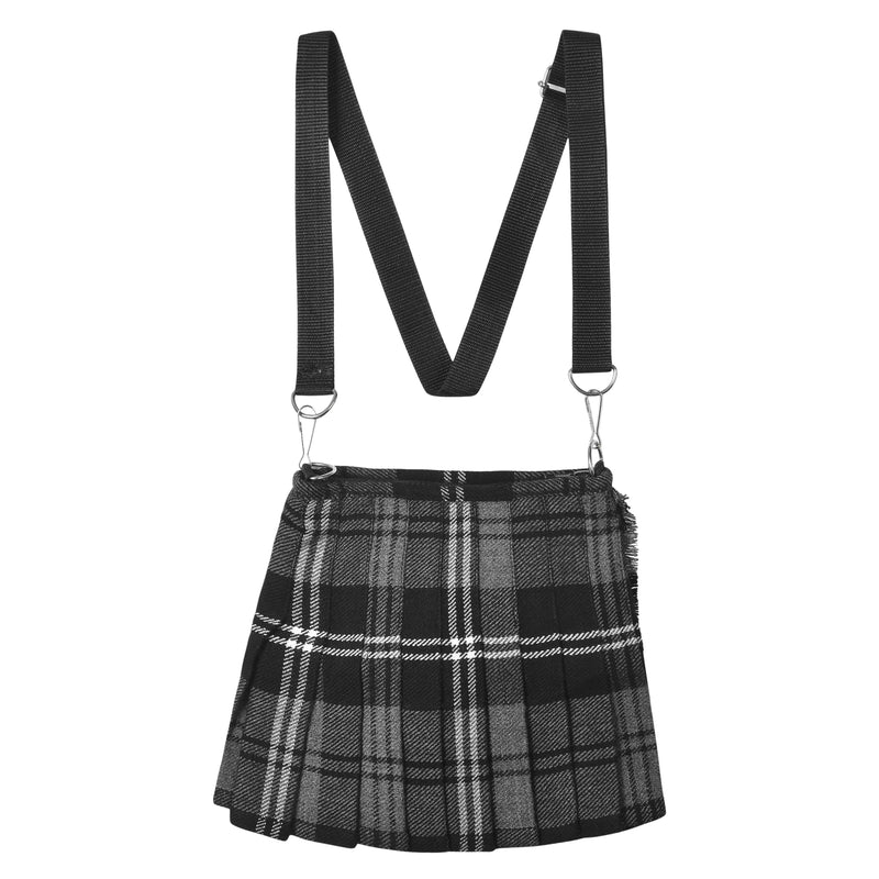 Traditional Scottish Women Tartan Bag Pleated Crossbody Purse - Adjustable Straps, Zip Closure Granite Tartan All Safe International