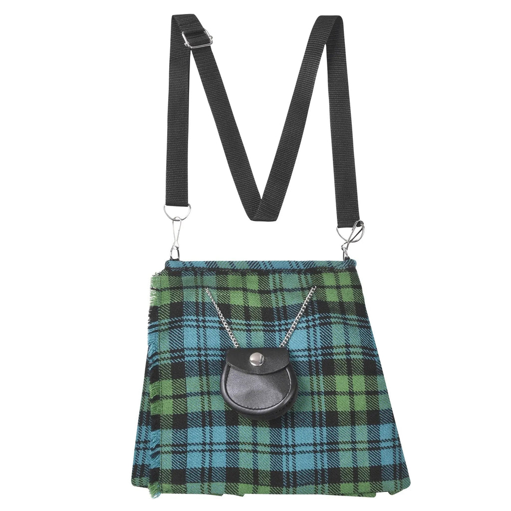 Traditional Scottish Women Tartan Bag Pleated Crossbody Purse - Adjustable Straps, Zip Closure Campbell Ancient Tartan All Safe International
