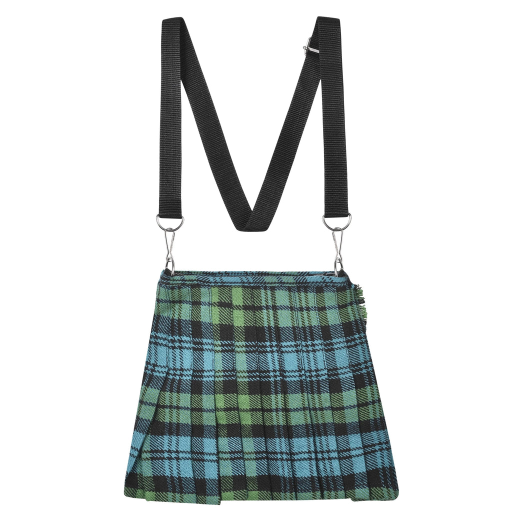 Traditional Scottish Women Tartan Bag Pleated Crossbody Purse - Adjustable Straps, Zip Closure Campbell Ancient Tartan All Safe International