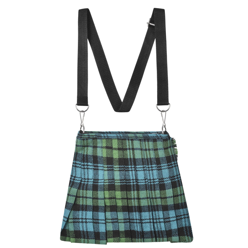 Traditional Scottish Women Tartan Bag Pleated Crossbody Purse - Adjustable Straps, Zip Closure Campbell Ancient Tartan All Safe International