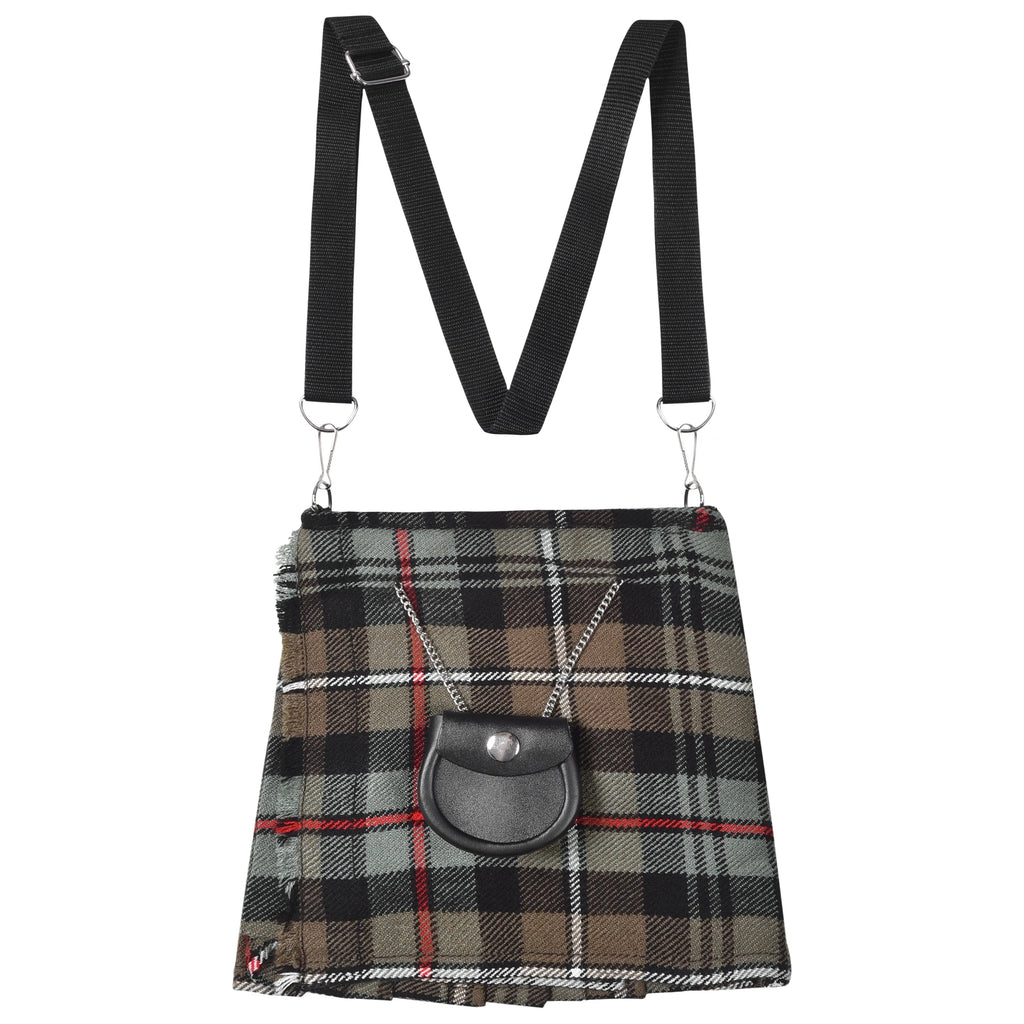 Traditional Scottish Women Tartan Bag Pleated Crossbody Purse - Adjustable Straps, Zip Closure Mackenzie Weathered Tartan All Safe International
