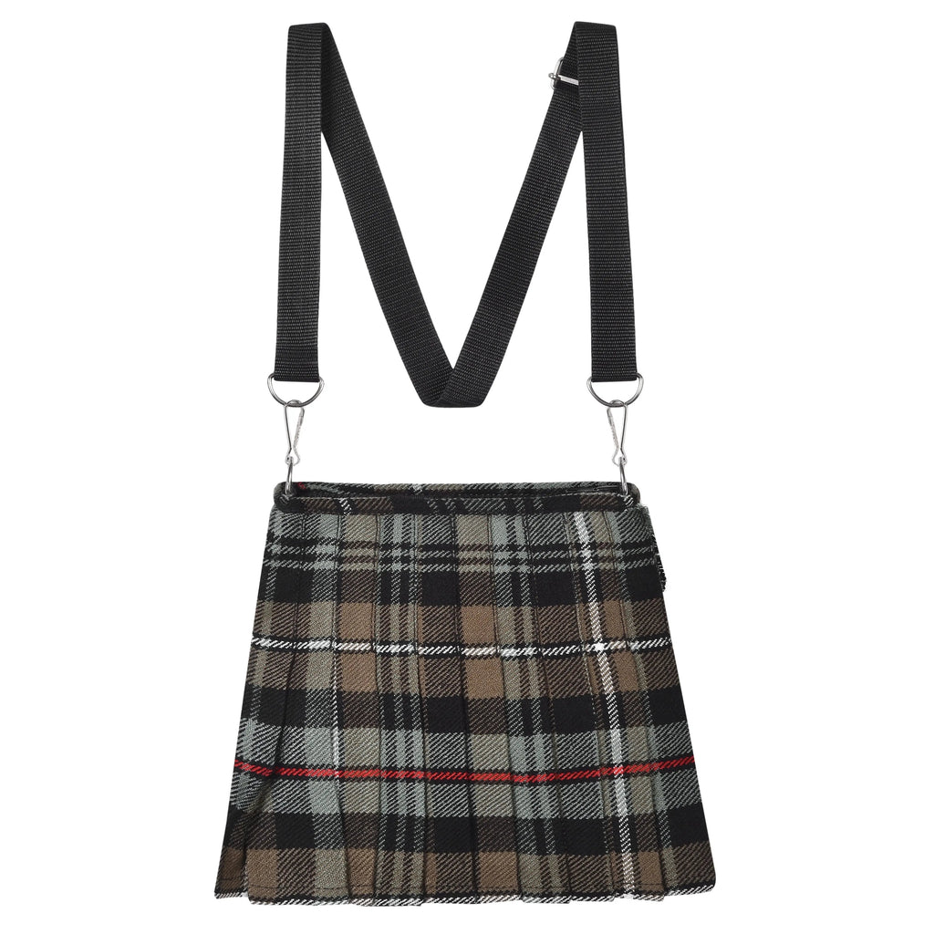 Traditional Scottish Women Tartan Bag Pleated Crossbody Purse - Adjustable Straps, Zip Closure Mackenzie Weathered Tartan All Safe International