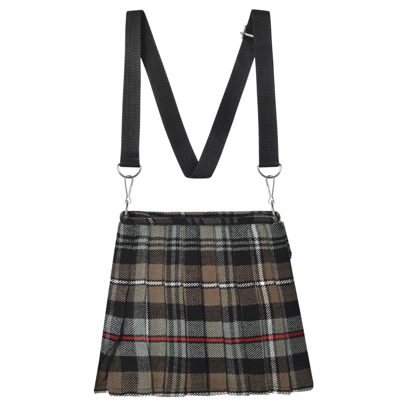 Traditional Scottish Women Tartan Bag Pleated Crossbody Purse - Adjustable Straps, Zip Closure Mackenzie Weathered Tartan All Safe International