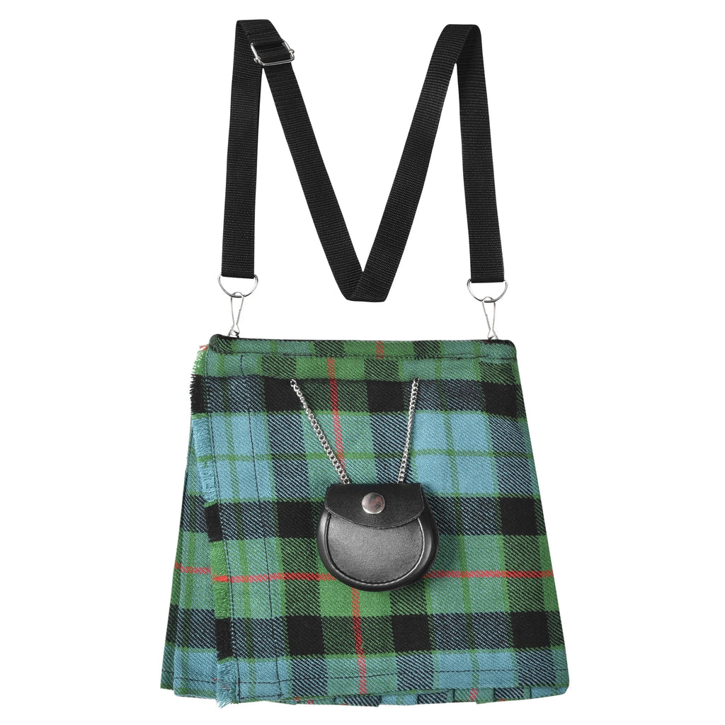 Traditional Scottish Women Tartan Bag Pleated Crossbody Purse - Adjustable Straps, Zip Closure Gunn Ancient Tartan All Safe International