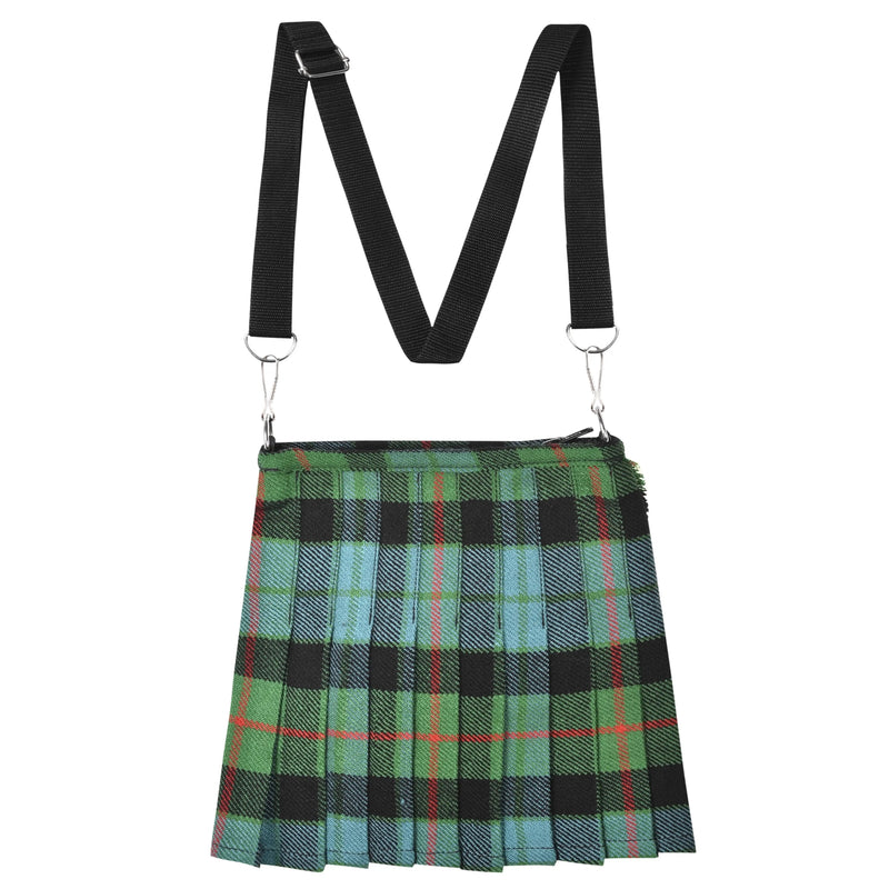 Traditional Scottish Women Tartan Bag Pleated Crossbody Purse - Adjustable Straps, Zip Closure Gunn Ancient Tartan All Safe International