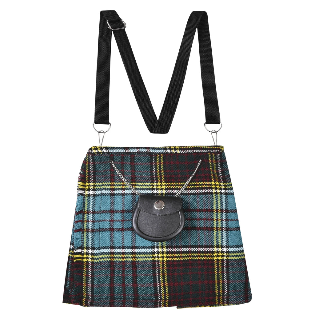 Traditional Scottish Women Tartan Bag Pleated Crossbody Purse - Adjustable Straps, Zip Closure Anderson Tartan All Safe International