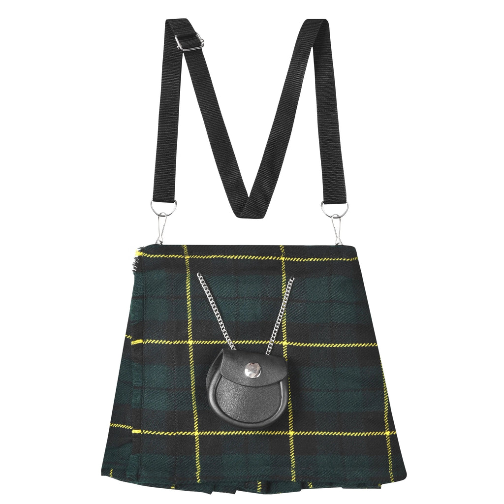 Traditional Scottish Women Tartan Bag Pleated Crossbody Purse - Adjustable Straps, Zip Closure Wallace Hunting Tartan All Safe International