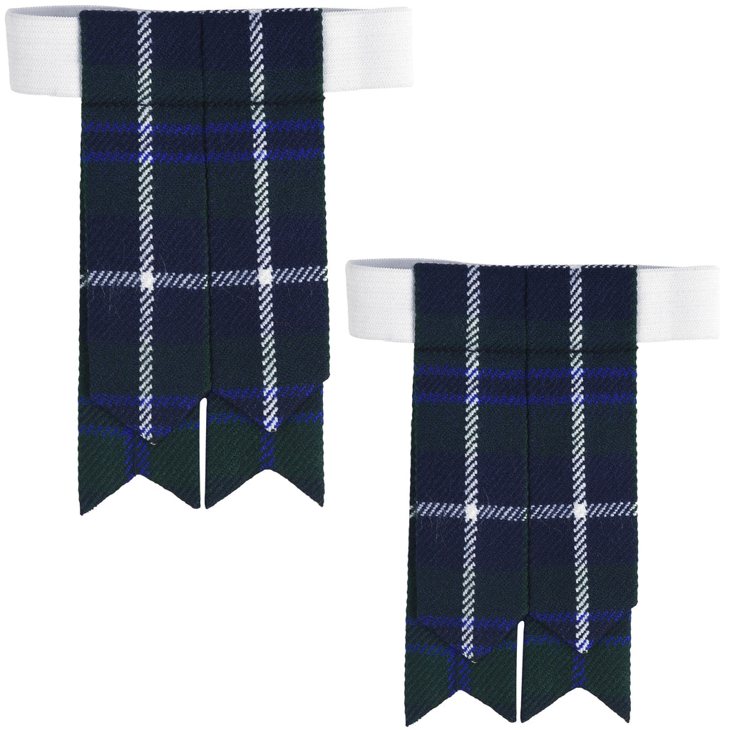 Scottish Tartan Kilt Flashes with Elastic Adjusters Blue Douglas All Safe International