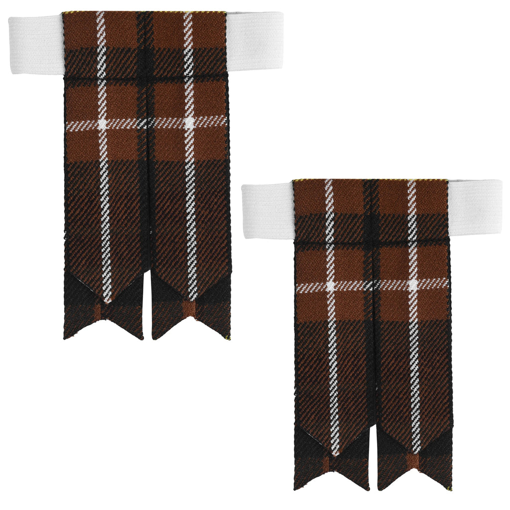 Scottish Tartan Kilt Flashes with Elastic Adjusters Buchanan Hunting All Safe International