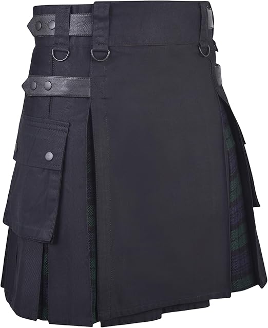 Women’s Black Watch Hybrid Kilt – Plaid Mini Skirt for Golf, Highland Games & Casual Wear