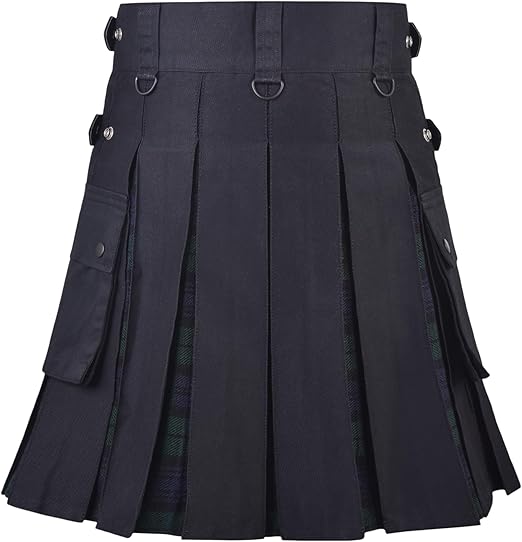 Women’s Black Watch Hybrid Kilt – Plaid Mini Skirt for Golf, Highland Games & Casual Wear