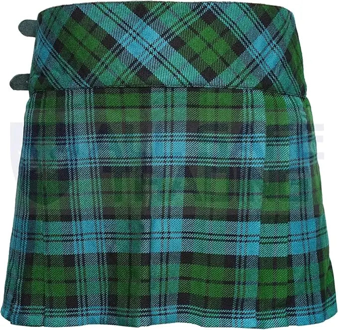 Women's 16'' Campbell Ancient Tartan Pleated Billie Kilt Skirt All Safe International