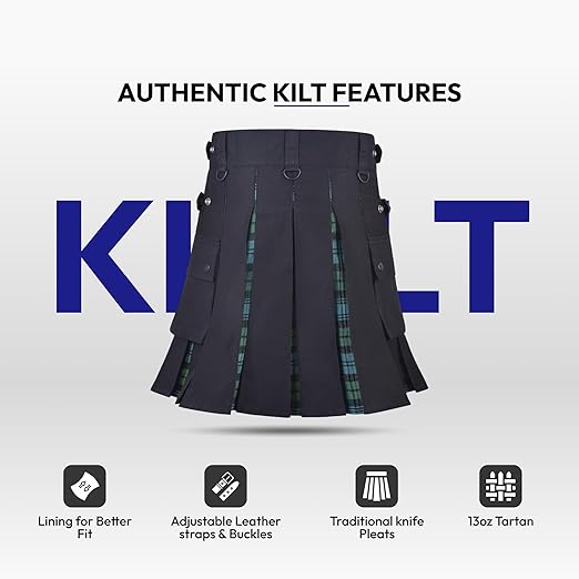 Women’s Campbell Ancient Hybrid Kilt – Plaid Mini Skirt for Golf, Highland Games & Casual Wear