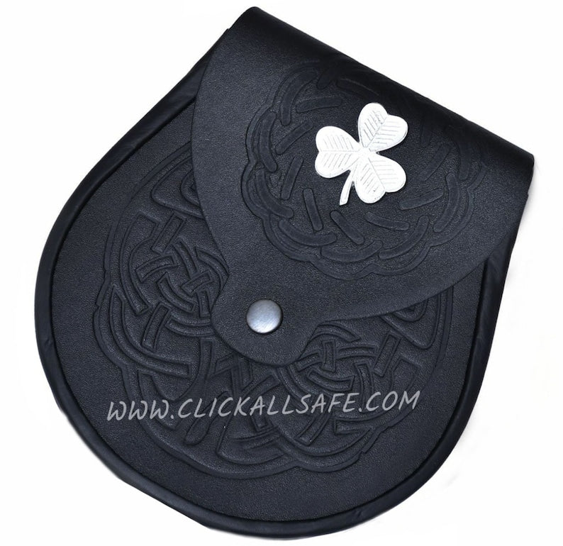 Premium Leather Sporran for Men - Ideal Kilt Accessories for Men, Scottish Kilt Sporran with Chain Belt