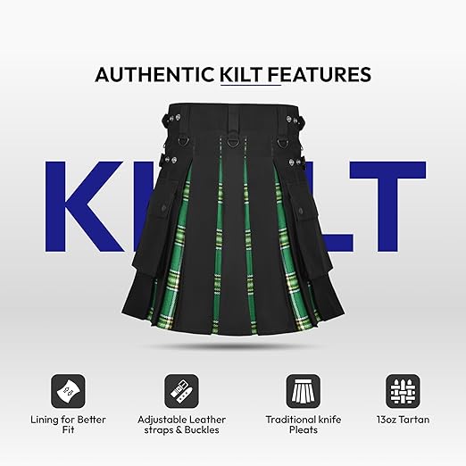 Women’s Irish Hybrid Kilt – Plaid Mini Skirt for Golf, Highland Games & Casual Wear