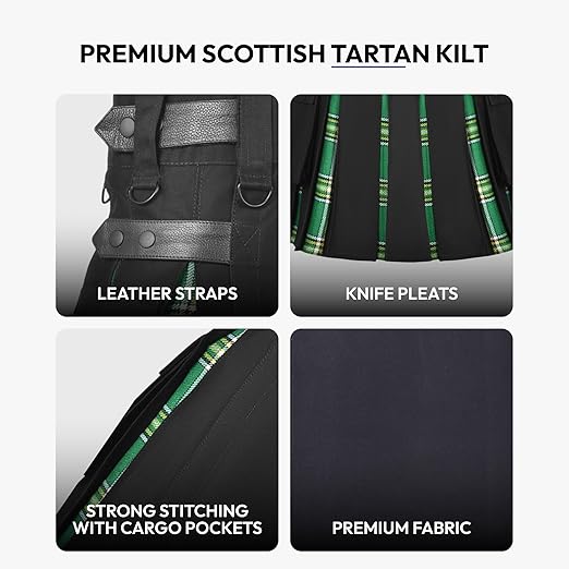 Women’s Irish Hybrid Kilt – Plaid Mini Skirt for Golf, Highland Games & Casual Wear