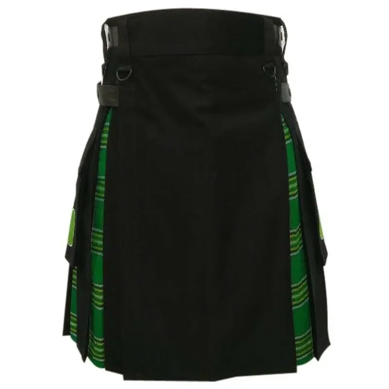 Men's Irish Heritage Tartan Hybrid Kilt with Cargo Pockets, Utility Kilt All Safe International