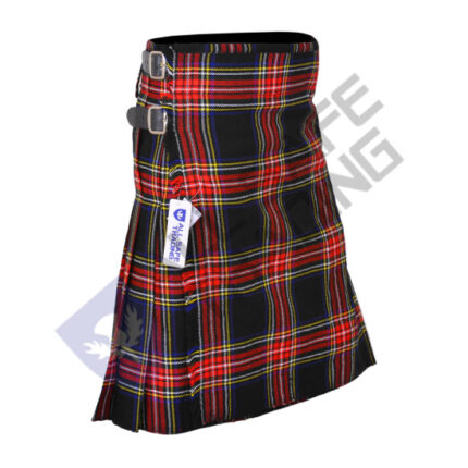 Scottish 5 Yard Black Stewart Tartan Kilt