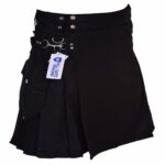 Men's Black cargo pocket utility kilt